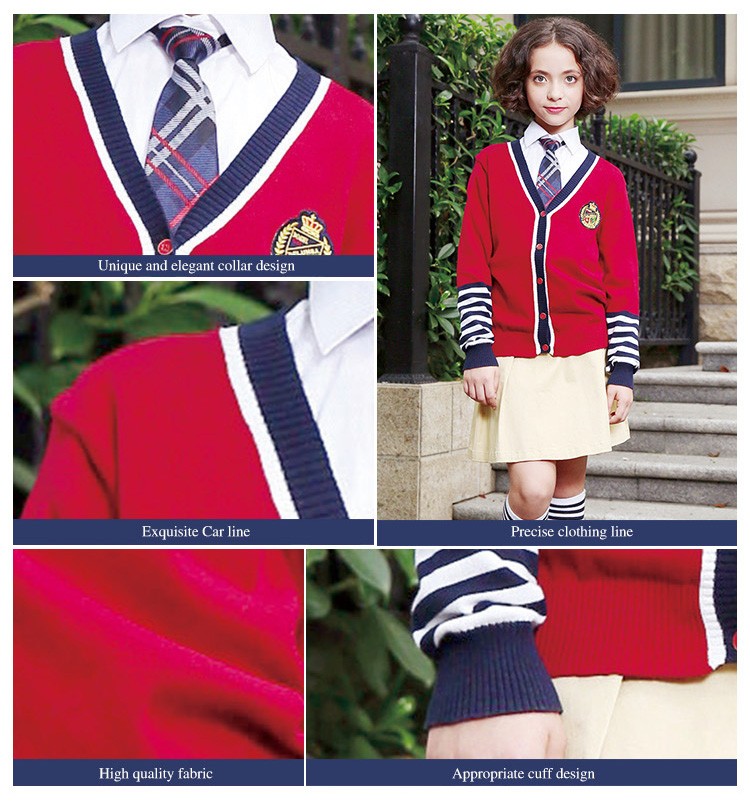 Diseño Uniforme escolar privado Uniforme escolar japonés cardigans suéteres