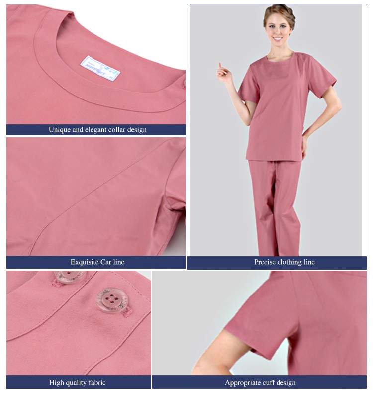 Nuevo estilo cómodo uniforme de enfermera mujeres Scrub enfermera uniformes Top y pantalones