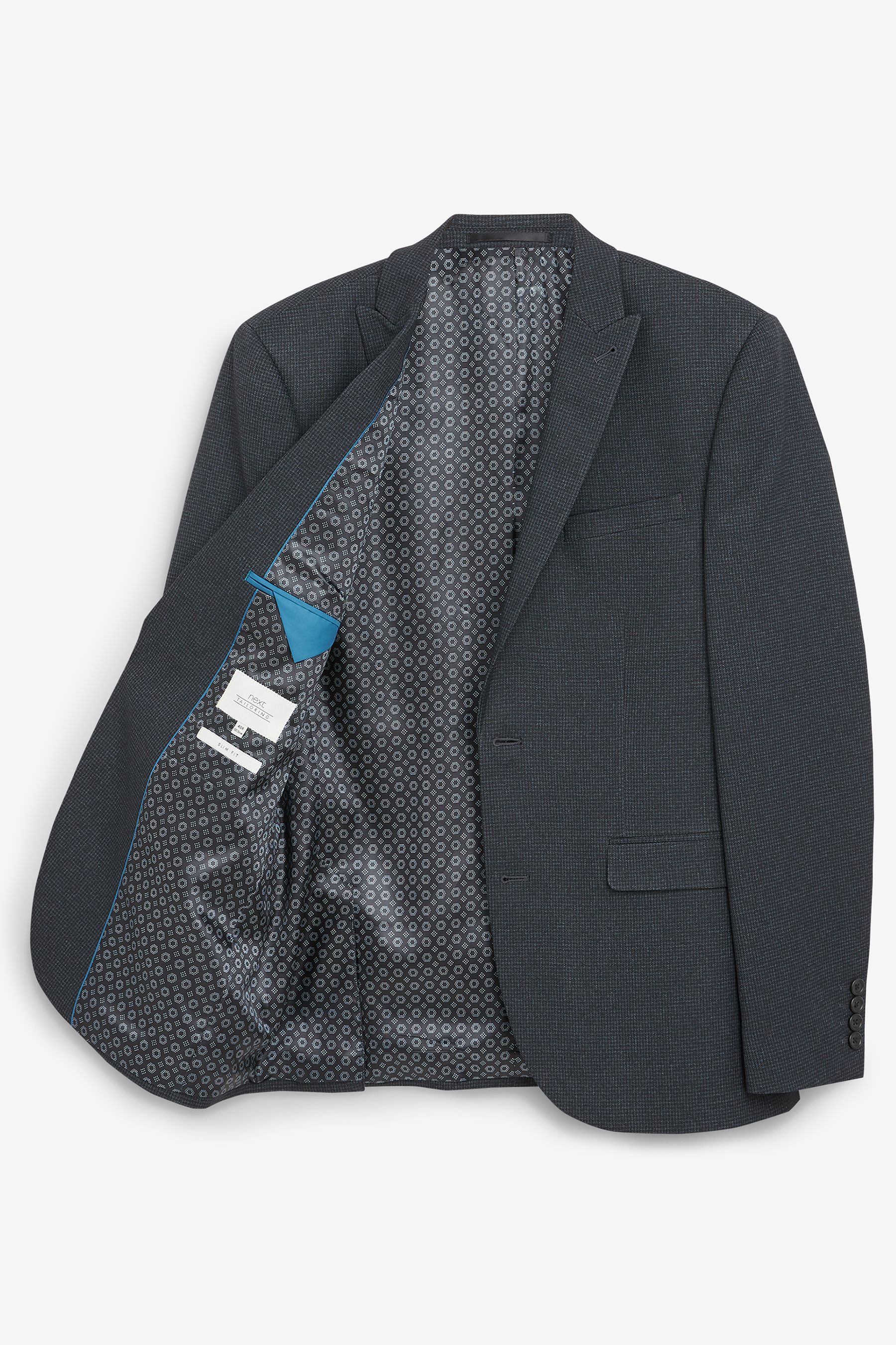 Traje de chaqueta tejido gris oscuro de un solo pecho con cuello en V para hombres de oficina de diseño personalizado