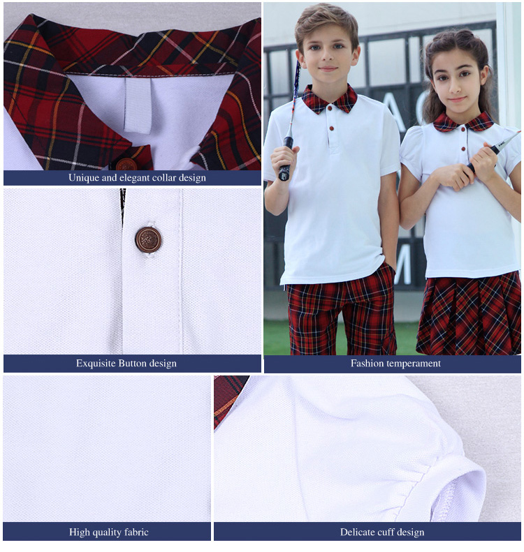 Conjuntos de camisa de polo de uniforme de ropa deportiva de escuela de tenis para niños personalizados