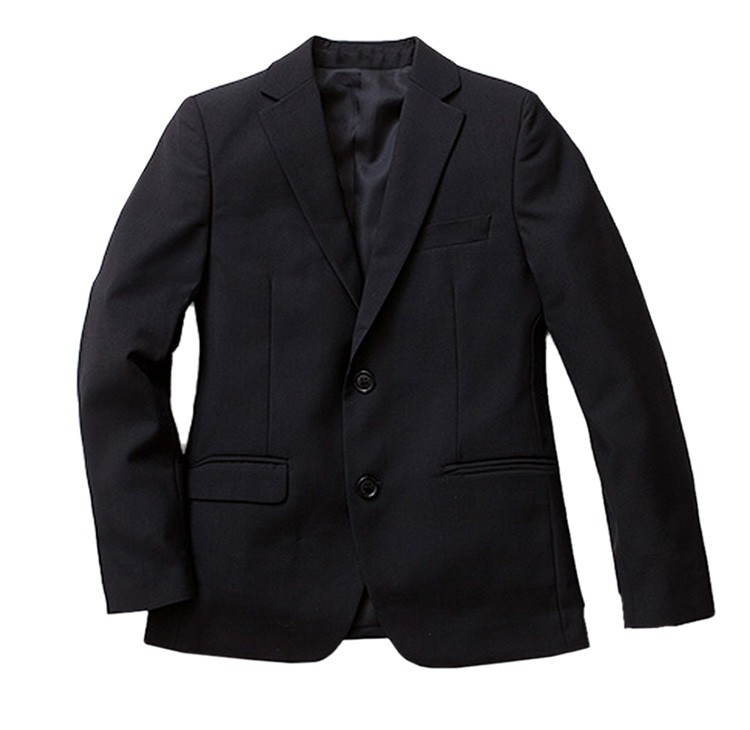 Conjunto de chaqueta negra regular de manga larga con cuello en V formal para niños