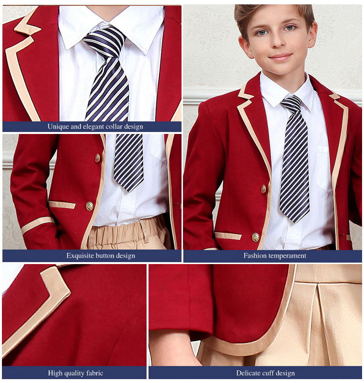 Diseño personalizado de la camisa y de los pantalones de la chaqueta del uniforme escolar nacional de la moda
