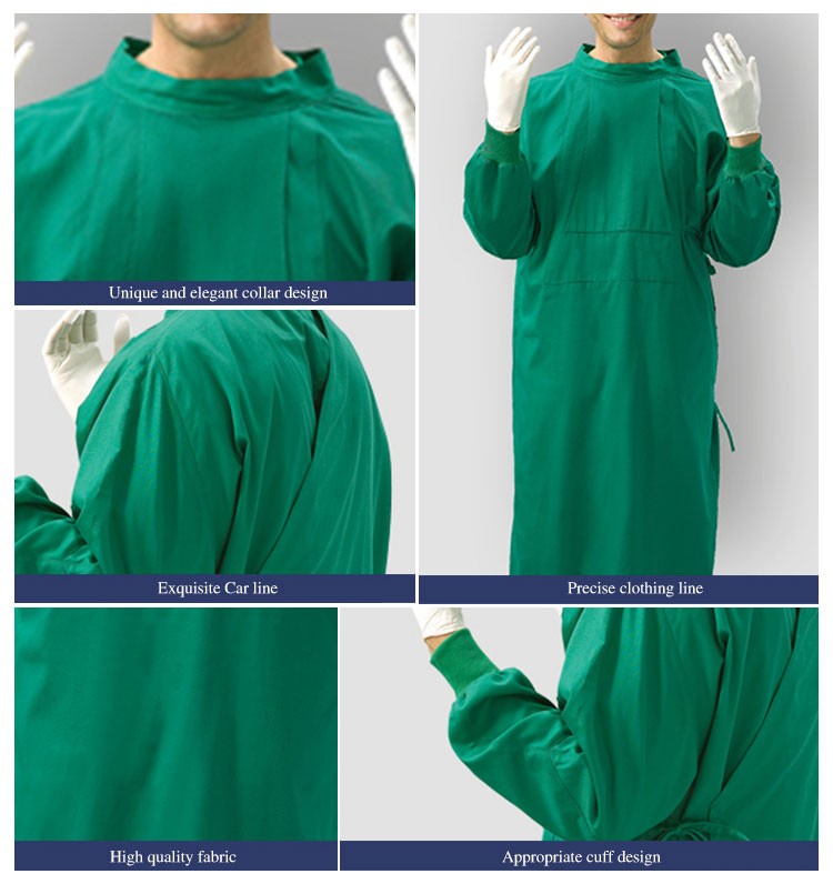 Bata quirúrgica larga impermeable Médico Vestidos Uniformes Médico Scrubs Enfermera