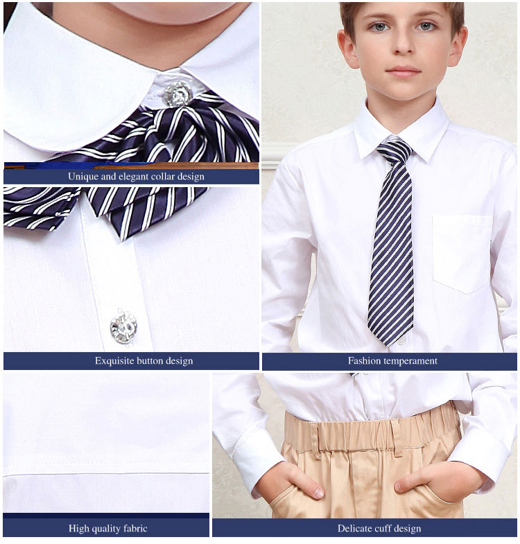 Conjuntos de camisas de uniforme escolar para niños de uniforme escolar personalizado