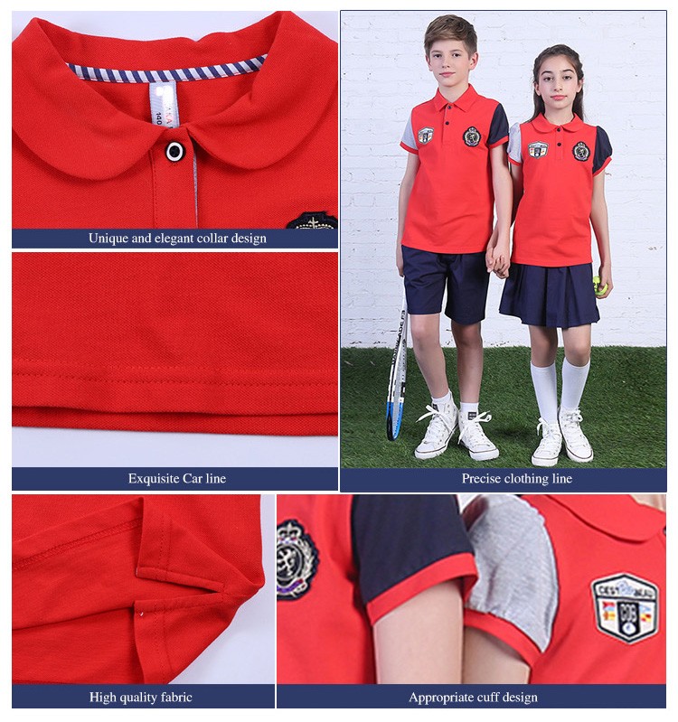 Diseño personalizado Verano 2 piezas Ropa de entrenamiento de tenis de manga corta para niños