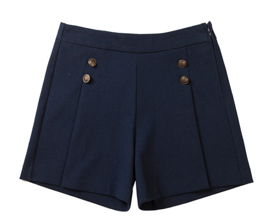Pantalones cortos de uniforme escolar para niñas de verano con cremallera de color sólido a la moda