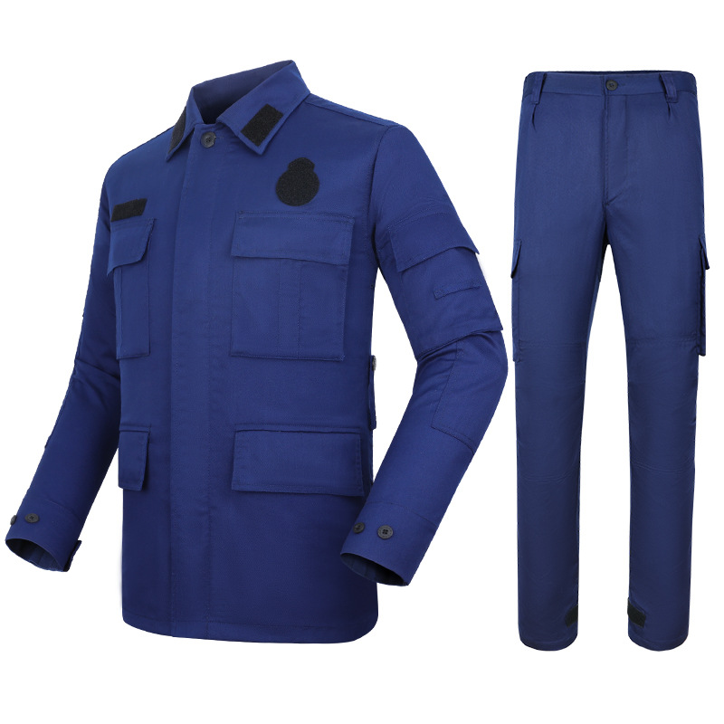 Camisa de uniforme de guardia de seguridad azul marino de manga larga con cremallera de diseño personalizado con bolsillo