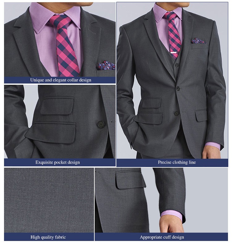 Trajes de chaqueta tejidos con cuello en V de un solo pecho para hombres jóvenes de cuatro piezas de diseño personalizado