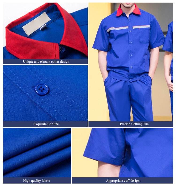 Traje de uniforme de trabajador de manga corta cómodo de empresa de mensajería de verano personalizado