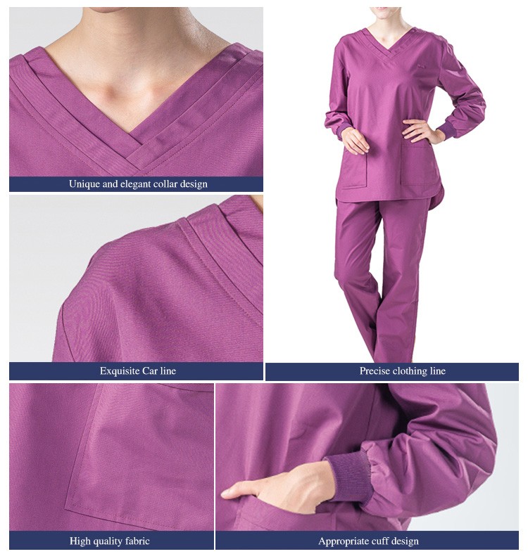 Uniformes de hospital de traje de trabajo de ropa de enfermera de diseño personalizado