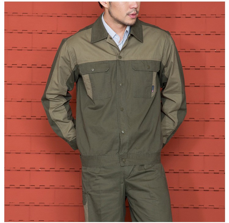 Conjunto de uniforme frontal con cremallera de trabajador de manga larga de invierno de diseño personalizado OEM con bolsillo