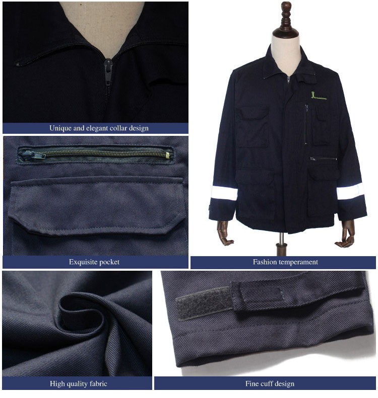 Abrigos de uniforme de seguridad de oficial de compañía de aviación de guardia de rayas reflectantes de turno de noche masculino de diseño personalizado