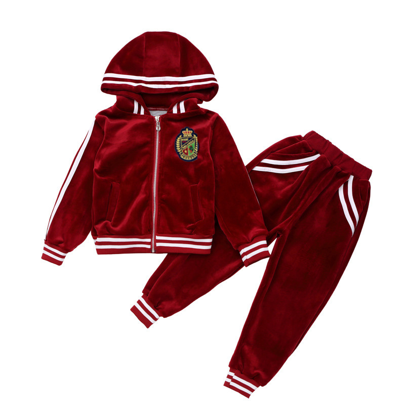 Cree el uniforme escolar rojo de los niños de la cremallera de la manga larga caliente del invierno para requisitos particulares con el sombrero
