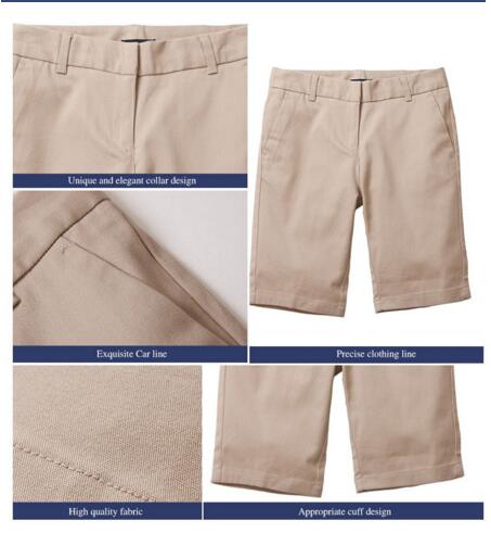 Pantalones cortos del uniforme escolar de los muchachos del color sólido del verano del servicio del OEM