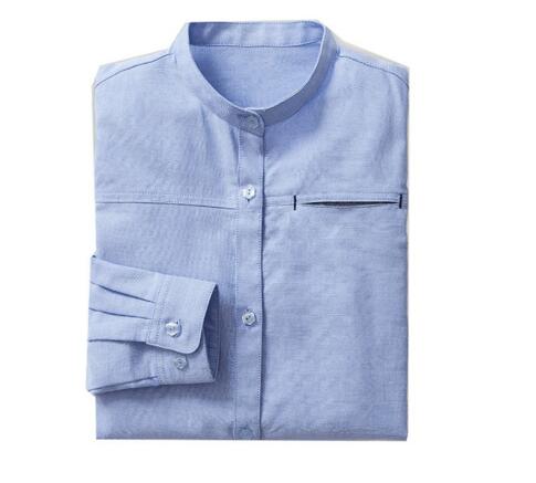 Camisas blancas de uniforme escolar de manga larga de un solo pecho de Color azul sólido de estilo inglés de primavera a la moda