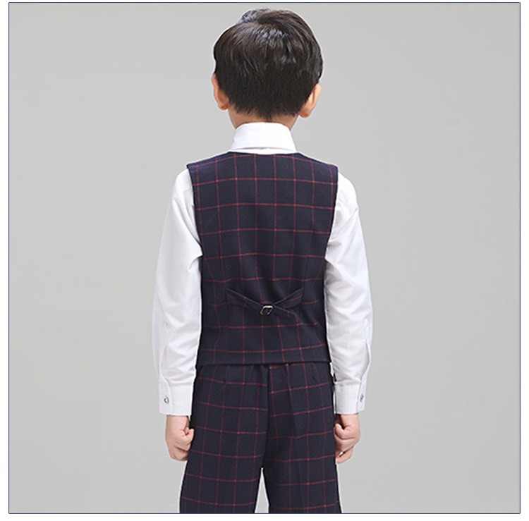 Camisa de manga larga para niños de tela de alta calidad de diseño personalizado de verano y chaleco de chaqueta negra de un solo pecho