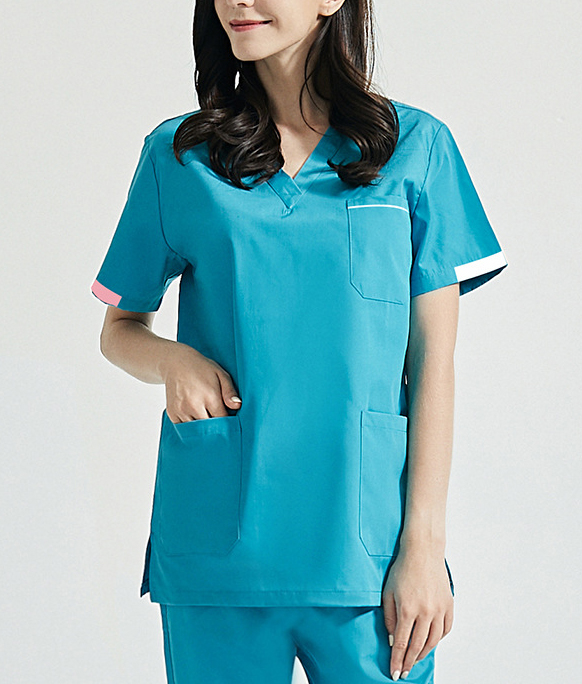 Uniformes de enfermería Enfermera médica Scrubs Diseño con cuello en V Conjunto de blusa médica sólida y pantalón médico Jogger