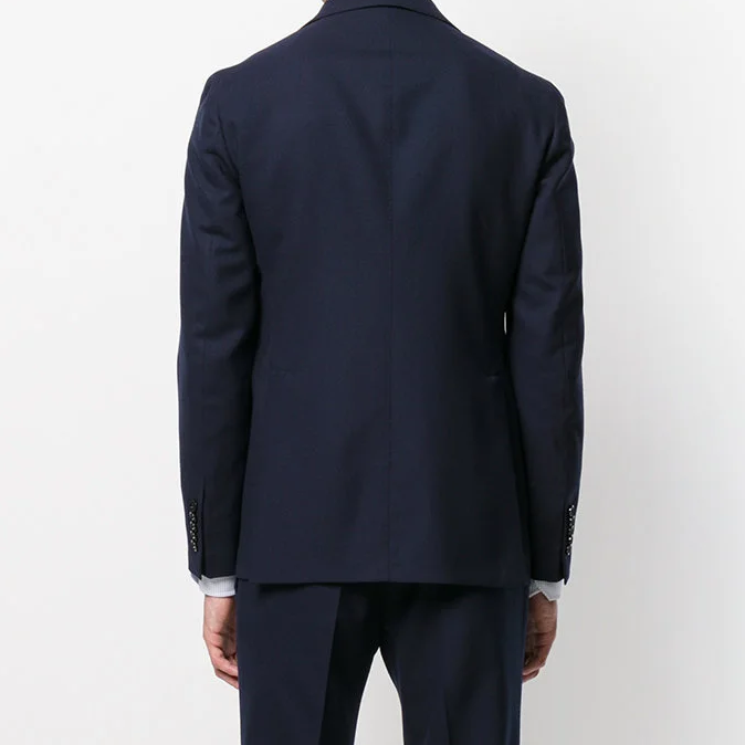 Traje formal regular con cuello en V de un solo pecho para hombres de oficina de diseño personalizado