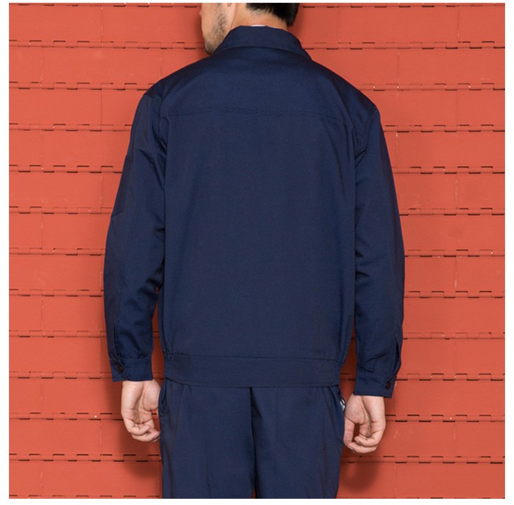 Ropa de trabajador de cristalería de invierno Color gris oscuro sólido Cremallera Manga larga Abrigo de uniforme de trabajo con bolsillo