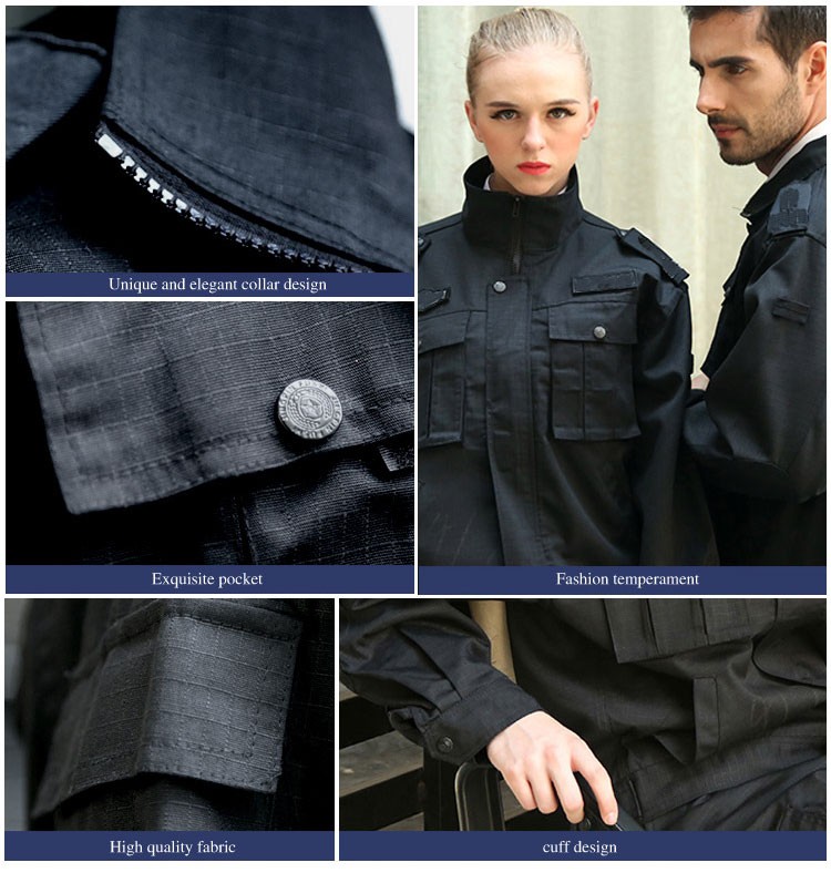 Chaqueta de invierno de talla grande con diseño personalizado, abrigo de uniforme de guardia de seguridad de invierno cálido