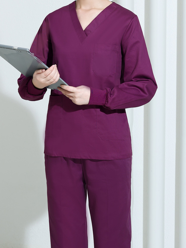 Diseño personalizado a prueba de agua Cómodo cuello en V Scrubs Uniforme de enfermera Moda Scrubs Conjuntos de uniformes de enfermera