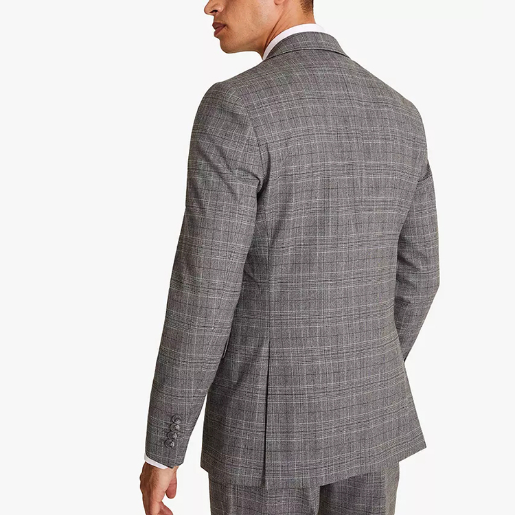 Diseño personalizado de traje de negocios de oficina tejido con cuello en V de un solo pecho para hombres