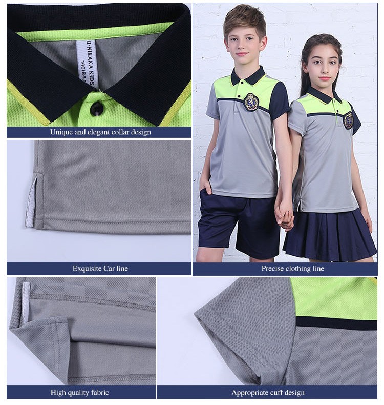 Diseño personalizado Verano 2 piezas Moda de manga corta Niños Tenis Ropa deportiva